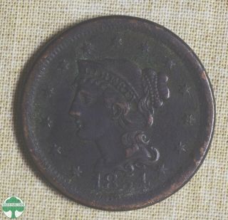 1854 Braided Hair Large Cent - Corroded - Fine Details