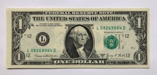 1969d $1 San Francisco Federal Reserve Note,  Crisp & Uncirculated Banknote