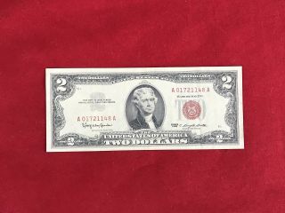 Fr - 1513 1963 Series $2 Two Dollar Red Seal Us Legal Tender Note Very Fine,