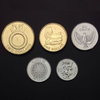 [s - 2] Solomon Islands Set 5 Coins,  10,  20,  50 Cents,  1,  2 Dollars,  2012,  Unc