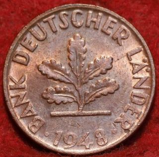 Uncirculated 1948 - J Germany 1 Pfennig Foreign Coin