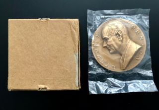 Large Lyndon B Johnson Presidential Inaugural Bronz Medal Us 1963