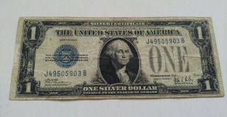 $1.  00 Silver Certificate Funny Back 1928 - B F - 1602 Woods&millls Vg