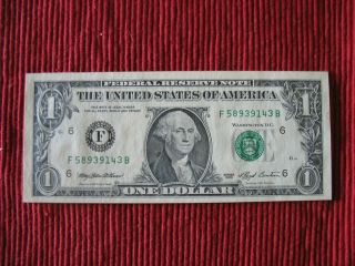 8 Uncirculated 1993 $1 Federal Reserve Notes Sequential