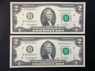 $2 Star Notes 2013 (consecutive Serial Numbers)