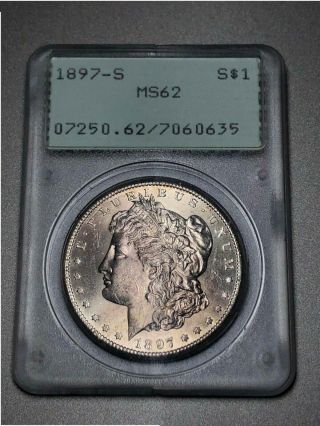 1897 - S Morgan Dollar $1 Pcgs Rattler Ms62