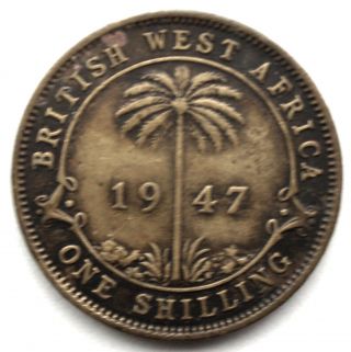 British West Africa 1 Shilling 1947 Km 23 Kk10.  2