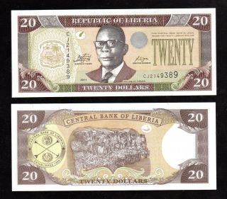 Liberia In Africa,  1 Note Of 20 Dollars,  2011,  Unc