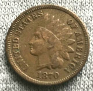 1870 Indian Head Cent Penny Better Date