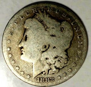 1882 - P $1 Morgan Silver Dollar 19loch0125 - 1 90 Silver $1.  00
