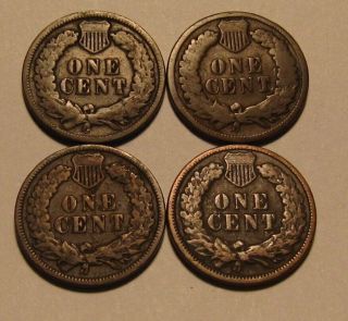 1891 (2) 1892 1893 Indian Head Cent Penny - Mixed - 238SA 2