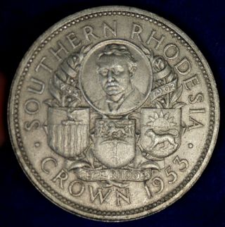 1953 Southern Rhodesia One Silver Crown Coin
