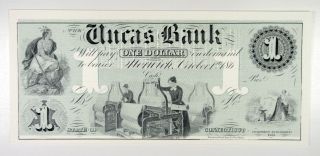Ct.  Uncas Bank $1 Proof Intaglio Reprint 1994 Error In Color Registration Unc