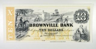 Ne.  Brownville Bank,  $10 Proof Intaglio Reprint 1994 Error In Color Registration