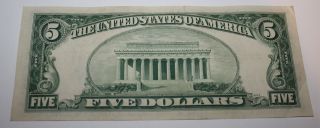 1953 - A $5 Five Dollar United States Silver Certificate Circulated 4
