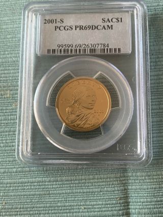 2001 - S Pcgs Pr69dcam Proof Sacagawea Gold Dollar