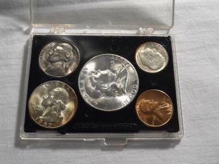 Us 1952 - S Uncirculated Unc Bu Set Of 5 Coins Business Set In Plastic Case