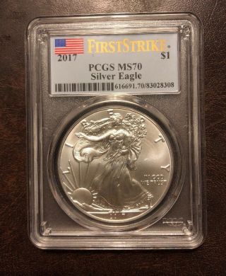 2017 $1 American Silver Eagle Pcgs Ms70 - First Strike