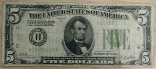 1928 B $5 Federal Reserve Note