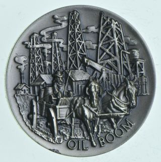Sterling Silver - 19th Century Oil Boom - 0.  925 Silver - 34.  5 Grams Round 918