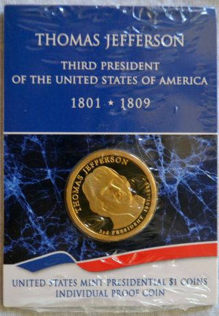 Proof 2007 Thomas Jefferson Presidential Dollar Coin $1
