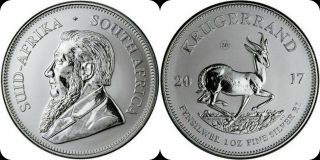 2017 " South Africa " 1oz Silver Krugerrand Coin Limited Edition