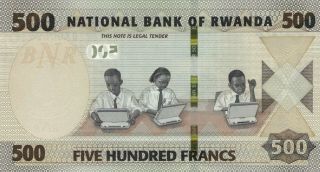 Rwanda 500 Francs (01.  02.  2019) - Bridge/School Children/pNew UNC 3