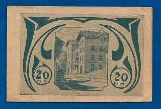 1920 Echardberg Austria 20 Heller Notgeld Note Emergency Money