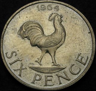 Malawi 6 Pence 1964 Proof - Rooster - 2730