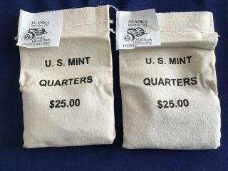 2008 - Pd Alaska Statehood Quarters 2 Us Bags Of 100 Bu Coins