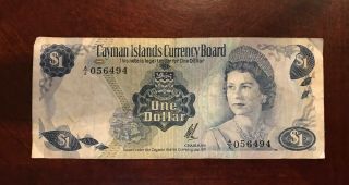 L.  1971 (1972) Cayman Islands One Dollar Note
