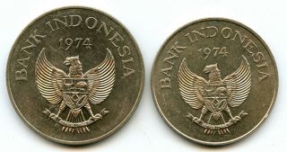 Silver 1974 Indonesia 2000 & 5000 Rupiah