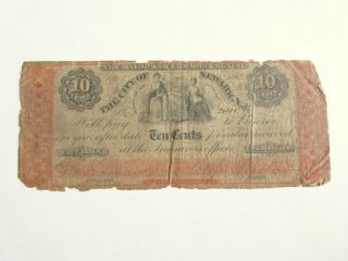 1862 10c City Loan Certificate,  The City Of Newark,  Nj Civil War Era Obsolete No