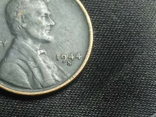 1944 S Wheat Penny DIE ERROR BLACK GREAT COIN 5
