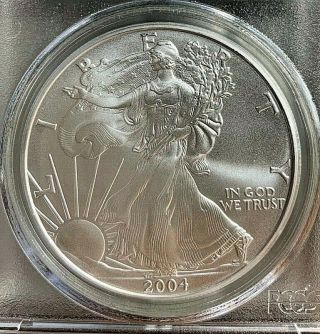 2004 American Silver Eagle Coin Ms69 Pcgs First Strike