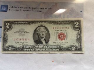 1963 Two Dollar Bill Red Seal,