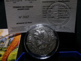 N76 France 2016 Monnaie De Paris Silver €10 Joan Of Arc Proof W/ Box &