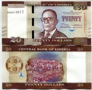 Liberia 20 Dollars 2016 P Unc Nr