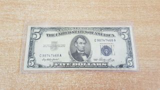 United States Of America Usa 5 Dollars 1953 Vf,  Silver Certificate Note