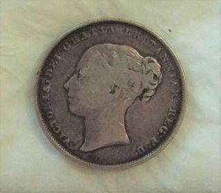 1841 Queen Victoria Silver Shilling