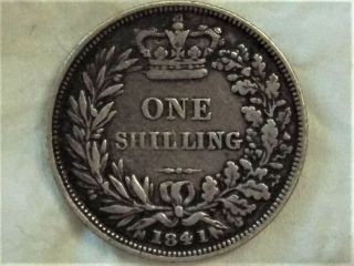 1841 QUEEN VICTORIA SILVER SHILLING 2