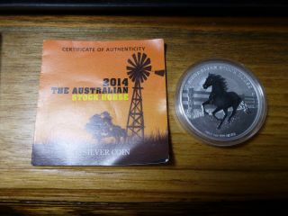 2014.  999 Fine 1 Oz Silver Australian Stock Horse With