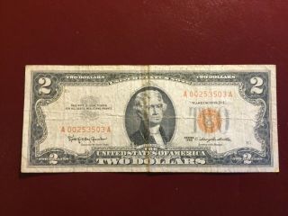 1963 $2 - Two Dollar Bill Red Seal Us Note Circulated