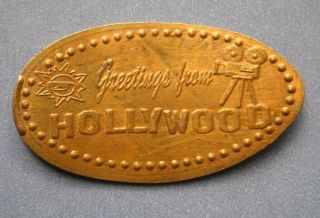 Greetings From Hollywood Elongated Penny California Usa Cent Souvenir Coin