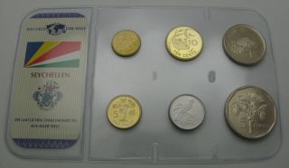Seychelles 1,  5,  10,  25 Cents & 1,  5 Rupien 2004/2007 - 6 Coins.
