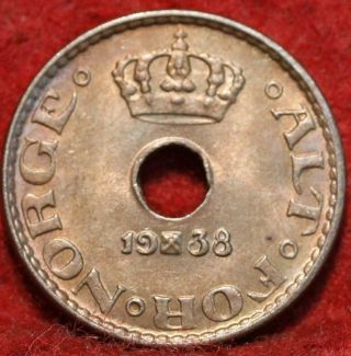 Uncirculated 1938 Norway 10 Ore Foreign Coin
