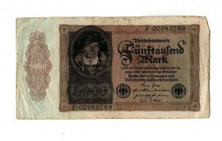Xxx - Rare German Big 5000 Mark Weimar Banknote 1922 Ok Con