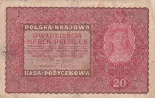 20 Marek Vg Banknote From Poland 1919 Pick - 26