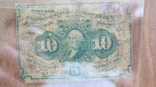 1862 10c Ten Cent U.  S.  Fractional Currency Note