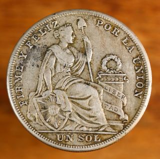 Raw 1926 Peru Un Sol Uncertified Ungraded Peruvian Silver Coin